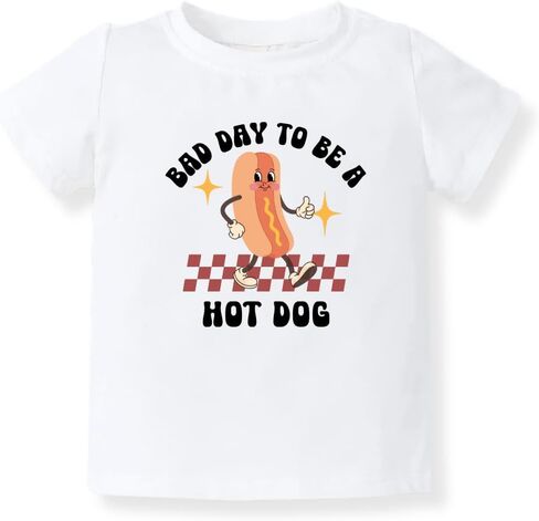 Bad Day To Be A Hot Dog Retro Graphic Baby Bodysuit, Toddler And Kids T-Shirt – Funny Hot Dog Design in Kuwait