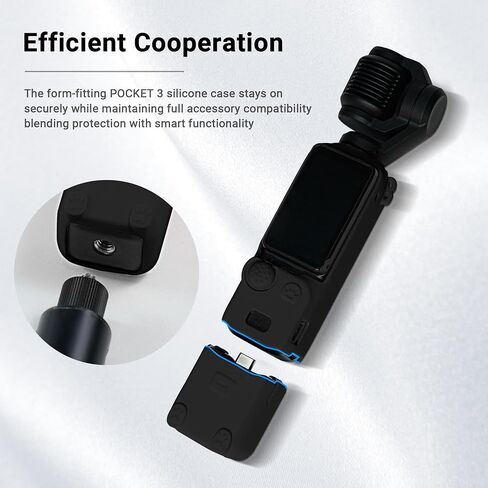 Protective Case Cover for DJI Osmo Pocket 3, Pocket3 Silicone Sleeve Protective Cover Compatible with DJI OSMO Pocket 3 Accessories, Fashion OSMO Pocket 3 case (Black) in Kuwait