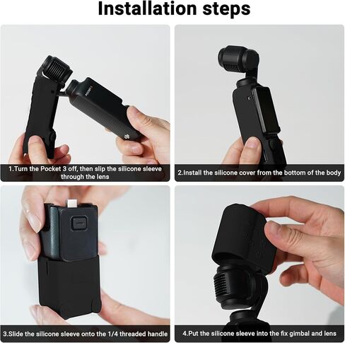 Protective Case Cover for DJI Osmo Pocket 3, Pocket3 Silicone Sleeve Protective Cover Compatible with DJI OSMO Pocket 3 Accessories, Fashion OSMO Pocket 3 case (Black) in Kuwait