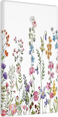 Rustic Wild Floral Vintage Watercolor Flower 1 Gang Light Switch Cover No Decive Blank Wall Plate Decorative for Bathroom Home Living Room Bedroom Art Panel Decorate in Saudi Arabia