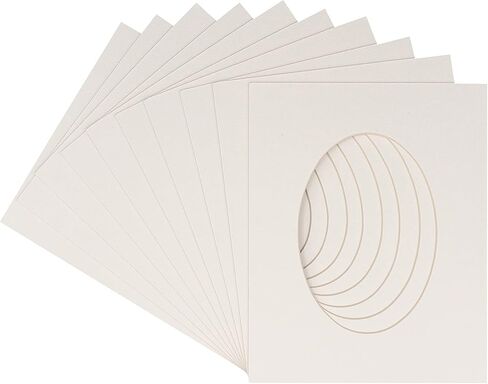 CountryArtHouse Chamois Yellow Acid Free 8x10 Oval Picture Frame Mat with White Core Bevel Cut for 6x8 Pictures - Fits 8x10 Frame - Pack of 1 Matboard in Saudi Arabia