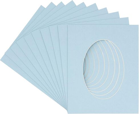 CountryArtHouse Chamois Yellow Acid Free 8x10 Oval Picture Frame Mat with White Core Bevel Cut for 6x8 Pictures - Fits 8x10 Frame - Pack of 1 Matboard in Saudi Arabia