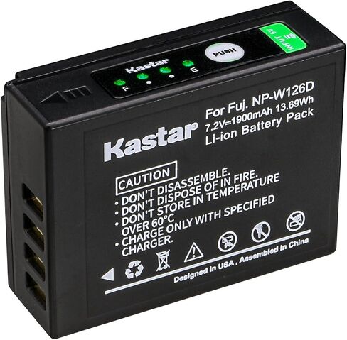 Kastar 2-Pack NP-W126D استبدال البطارية لبطارية Fujifilm NP-W126 NP-W126S ، شاحن BC-W126 ، FUJIFILM HS30EXR HS33EXR HS35EXR HS50EXR ، X-PRO1 X-Pro2 X-PRO3 ، in Saudi Arabia