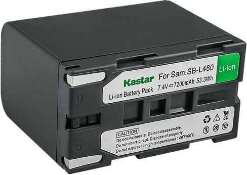 Kastar 2-pack SB-L480 استبدال البطارية لـ Samsung VP-W60B VP-W61 VP-W61D VP-W63 VP-W70 VP-W70U VP-W71 VP-W75 VP-W75D VP-W80 VP-W80USC-L530 SC-L550 SC-L600 SC-L60 SC-L630 in Saudi Arabia
