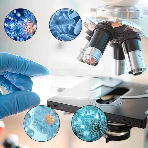 Microscope Accessories Slides and Coverslips Set - 50 Glass Slides & 100 Coverslips, Optically Clear Premium Quality, Lab Experiment Slide Kit Compatible with Most Microscopes in Kuwait