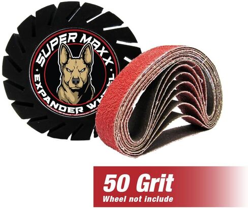 LAUCO SUPER MAXX 13"L x 0.75"W File Belt Bands Abrasives, 60 GRIT, Pack of 10 Sanding Belts, Compatible with SUPER MAXX Expander Wheel, File Belts for Grinding, Polishing & Finishing in Saudi Arabia