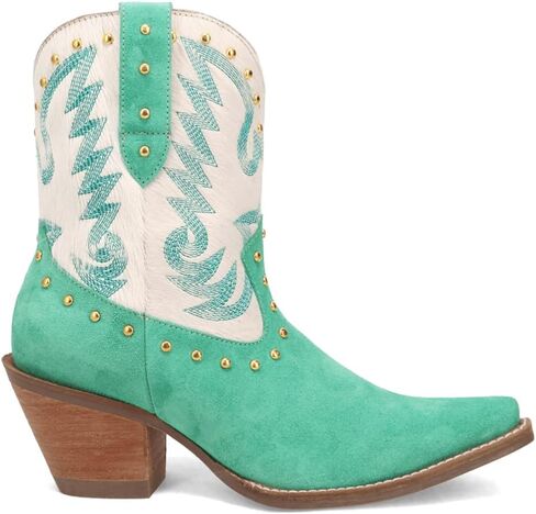 Dingo Womens Rodeo Queen مطرزة بأصابع القدمين القنص المسحوب على أحذية غير رسمية في الكعب منتصف 2-3 " - أسود ، أبيض in Saudi Arabia