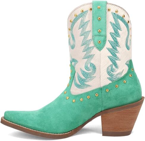 Dingo Womens Rodeo Queen مطرزة بأصابع القدمين القنص المسحوب على أحذية غير رسمية في الكعب منتصف 2-3 " - أسود ، أبيض in Saudi Arabia