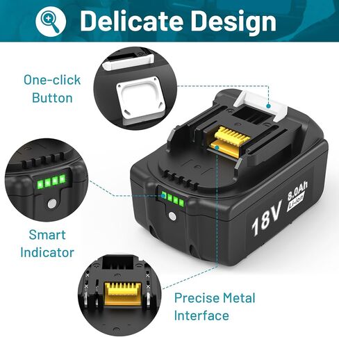 4 حزمة 8.0AH بطارية بديلة للبطارية Makita 18V BL1860 BL1830 BL1860B BL1860B-2 BL1850 BL1850B BL1840 BL1840B BL1830 BL1830B BL1820 BL1815 BL1815B LXT-400 194204-5 TOLATER in Saudi Arabia