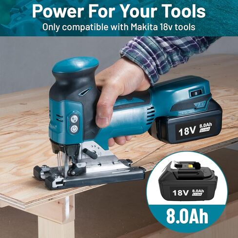 4 حزمة 8.0AH بطارية بديلة للبطارية Makita 18V BL1860 BL1830 BL1860B BL1860B-2 BL1850 BL1850B BL1840 BL1840B BL1830 BL1830B BL1820 BL1815 BL1815B LXT-400 194204-5 TOLATER in Saudi Arabia