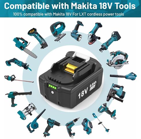 4 حزمة 8.0AH بطارية بديلة للبطارية Makita 18V BL1860 BL1830 BL1860B BL1860B-2 BL1850 BL1850B BL1840 BL1840B BL1830 BL1830B BL1820 BL1815 BL1815B LXT-400 194204-5 TOLATER in Saudi Arabia