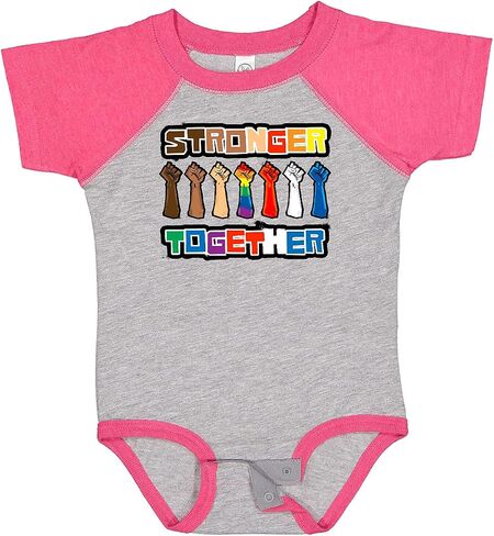 inktastic Stronger Together with Pride Large Baby Bodysuit in Kuwait