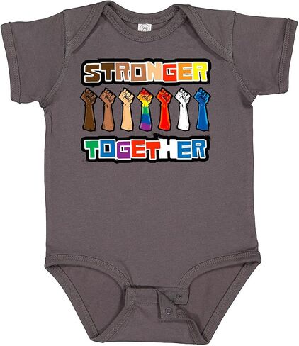 inktastic Stronger Together with Pride Large Baby Bodysuit in Kuwait