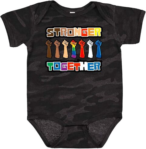 inktastic Stronger Together with Pride Large Baby Bodysuit in Kuwait