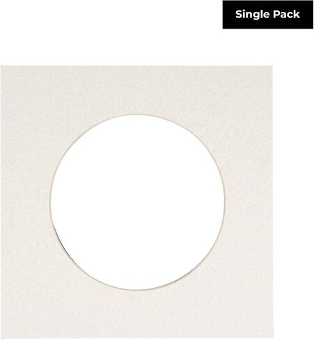 Countryarthouse Aged Oak Brown Acid Free 8x8 Circle Picture Frame حصيرة مع قطع شطبة بيضاء لزجة 4x4 - Fits 8x8 Frame - Pack of 1 Matboard Show Kit مع الدعم الخالي من الأحماض و Clear Bag in Kuwait