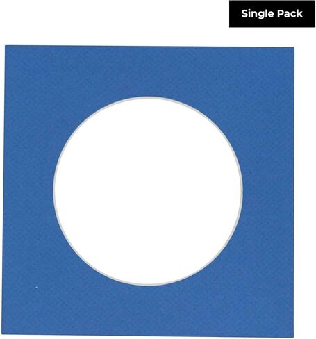 Countryarthouse Aged Oak Brown Acid Free 8x8 Circle Picture Frame حصيرة مع قطع شطبة بيضاء لزجة 4x4 - Fits 8x8 Frame - Pack of 1 Matboard Show Kit مع الدعم الخالي من الأحماض و Clear Bag in Kuwait
