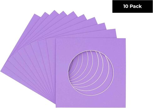 Countryarthouse Aged Oak Brown Acid Free 8x8 Circle Picture Frame حصيرة مع قطع شطبة بيضاء لزجة 4x4 - Fits 8x8 Frame - Pack of 1 Matboard Show Kit مع الدعم الخالي من الأحماض و Clear Bag in Kuwait