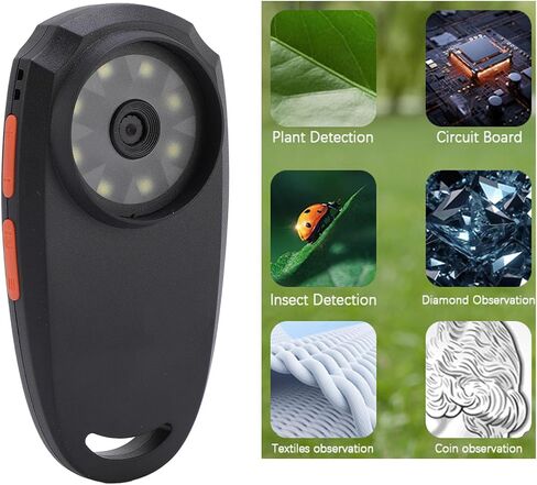 Zunate Handheld Digital Microscope 2MP مع شاشة 2 HD و 8 مصابيح LED ، و 500x مكبّر قابلة لإعادة الشحن لقراءة مصانع لوحات المجوهرات (أسود) in Kuwait