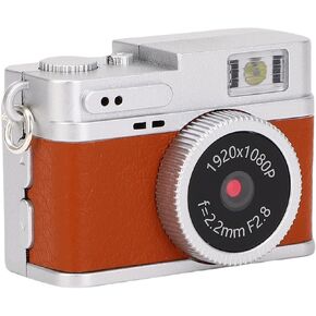 1080P Compact Digital Camera, 20MP 0.96in Screen Small Keychain Video Photo Camcorder Portable Travel for Taking Photos Cycling Mountain Climbing(3.8 * 2.7 * 2.3cm) (Brown)