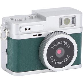 Yunseity Mini Keychain Camera, 32GB Retro Micro Digital Camera with 0.96 Inch Color Screen, 1080P 2MP Tiny Compact Pocket Video Recorder with LED Fill Light, 6 Filters for Travel (White)