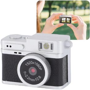 Yunseity Mini Keychain Camera, 1080P FHD Small Retro Digital Camera with LED Fill Light, 0.96in Color Screen Portable Micro Video Camcorder for Travel Study Gift (Black)
