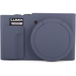 MUZIRI KINOKOO Lumix ZS99 Case Silicone, Soft Rubber Protective Cover Compatible for Panasonic DC-ZS99 Digital Camera, Case with Removable Lens Cover - Anti-Slip & Anti-Scratch -Black