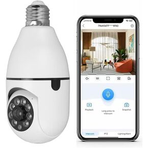 FOSA Bulb Camera 360 Light Bulb Security Camera 1080p HD Camera for Home Security with Motion Detection Alarm, 2 Way Talk, Night Works, Easy Setup