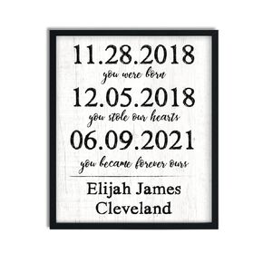 Adoption Dates Print | Adoption Gift | Gotcha Gift | Gotcha Day |Adoptive Parents Gift |Gotcha Day - Adoption Gift Personalized Art Child Keepsake Gift Boys and Girls Adopt Adopted Present