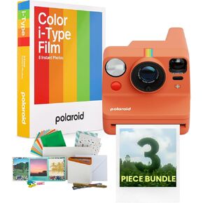 Polaroid Now Plus Generation 3 Coral Instant Camera Bundle with Color Film and Film Kit (3 items)