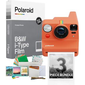 Polaroid Now Plus Generation 3 Coral Instant Camera Bundle with Black and White Film and Film Kit (3 items)