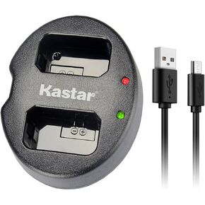 Kastar Dual USB Charger for Sony NP-FW50 and Alpha 7 7R 7R II 7S a7R a7S a7R II a5000 a5100 a6000 a6300 NEX-7 SLT-A37 DSC-RX10 DSC-RX10 II III 7SM2 ILCE-7R 7S QX1 5100 6000 Camera VG-C1EM VG-C2EM Grip