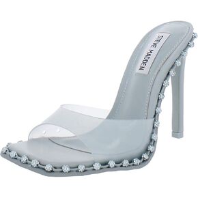 Steve Madden Zabrina Mint Green Open Toe Slide Stiletto Heel With Rhinestones