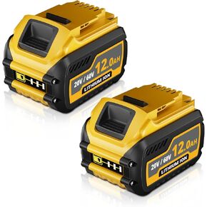 2Pack DCB606 12.0Ah Replacement for DeWalt 20V/60V Battery Compatible with DeWalt Battery DCB609 DCB606 DCB612 Cordless Tools