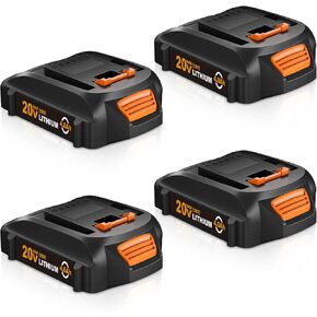 4Packs 20V 4.0AH WA3520 Battery Replacement for Worx Lithium Battery WA3525 WG151s WG155s WG251s WG255s WG540s WG545s WG890 WG891 Compatible with PowerShare Cordless Tools