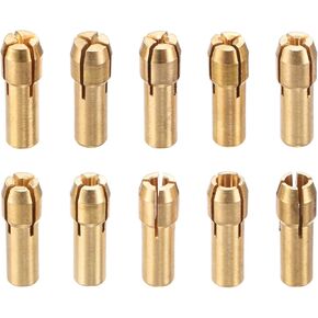 1-Set Brass Drill Chuck, Collets Set Quick Change Replacement 4.2mm Shank Diameter 10 Sizes for Rotary Tools/Electric Drills [Golden]