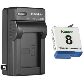Kastar 1-Pack Battery and AC Wall Charger Replacement for GoPro HERO8 Hero 8, AHBBP-501, AABAT-001, SPJB1B, Hero, 601-27537-000, 601-10197-000, Hero 8 Action Camera, HERO8 Black, Hero 8 HD Black