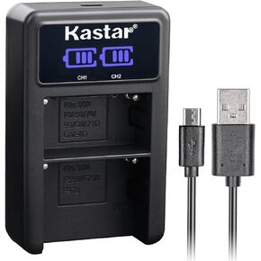 KASTAR LCD شاحن مزدوج لـ Sony NP-FM500H و DSLR-A580 Alpha A580 DSLR-A700 Alpha A700 DSLR-A850 Alpha A850 DSLR-A65 ALPHA ALPHA SLT-A68 ILCA-68
