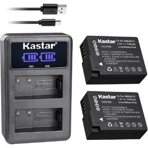 Kastar DMW-BLC12 LED2 USB Battery Charger Compatible with Panasonic DMW-BLC12 DMW-BLC12E DMW-BLC12GK DMW-BLC12PP Battery, Panasonic DE-A79 DE-A79B Charger,