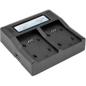Dual Smart Charger with LCD Screen Base (No Battery Plates Included)