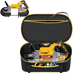 Band Saw Bag Compatible with DEWALT/for Milwaukee, Portable BandSaw Blade Storage Holder Case for Cordless Bare Tool Sets, Batteries, Battery Chargers (Box Only) (Yellow)