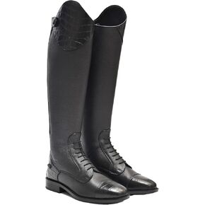 راينجولد دي لوكس Lond Long Lengle Leged Pront zip Riding Boots