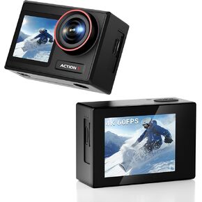 Action Camera 4K 30MP, EIS 2.0 Stabilization, 2.4" Touch Screen for Outdoor Sports