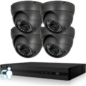 Anpviz 8 Channel Analog Security Camera System, 4pcs 1080p 4X Manual Zoom Dome CCTV Cameras with 1x 3K 8CH DVR, 36 IR-LEDs Dome Turret Security Camera for Day& Night