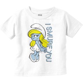 Brisco Brands Flirty Smurfette I Smurf You Cartoon Toddler طفلة T Shirt