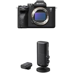 Sony Alpha 7 IV كاميرا عدسة قابلة للتبديل غير قابلة للتبديل ، Body Only ، Black + Sony Digital Sundgun Microphone ECM-M1 ، Black