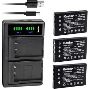 Kastar 2-Pack Battery and LTD2 USB Charger Replacement for Yaesu FNB-82LI, Logitech LAN-WSPHPW, EPSO PALB1, Keyence BT-B10, Drift DSTBAT, COMA-BP1, 02491-0017-00, Q2232-8000