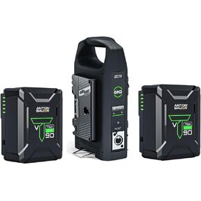 Anton Bauer 2X Titon Micro 90 14.4V 98Wh V-Mount Batteries, Bundle VM2 Dual Charger