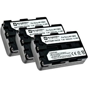 Synergy Digital Camcorder Batteries, Compatible with CTA DB-FM50 Camcorder Batteries (li-ion, 7.4V, 1500 mAh), Set of 2