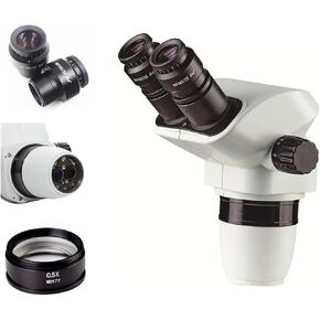6.7X-45X Simul-Focal Zoom Binocular Stereo Microscope Head with 10X Eyepiece and 0.5X Auxiliary Lens for Phone Board Repair