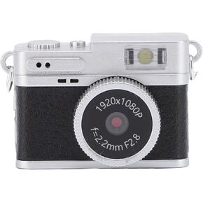 Dpofirs Mini Keychain Camera, 1080P Mini Retro Digital Camera, 0.96in Screen, 2MP Portable Small Vintage Video Camcorder, for Travel Study (Black)